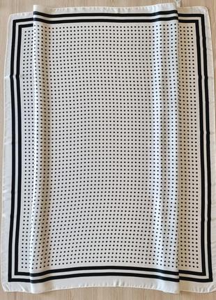 Шовкова хустка платок білий горошок5 фото
