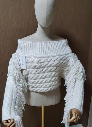 Теплий светр із бахромою4 фото