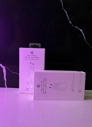 Apple 20w зарядка usb-c power adapter та apple usb-c to lightning cable (original) комплект