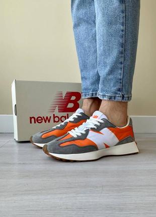 Кроссовки new balance 327 серые с оранжевым8 фото