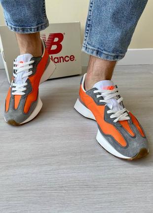 Кроссовки new balance 327 серые с оранжевым6 фото