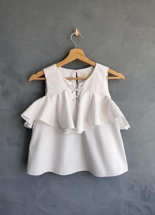 Красива біла блуза zara з воланом