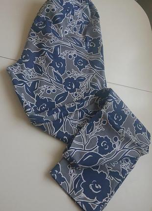 Фирменные хлопковые брюки#высокая посадка#цветочный принт #пояс резинка laura ashley2 фото