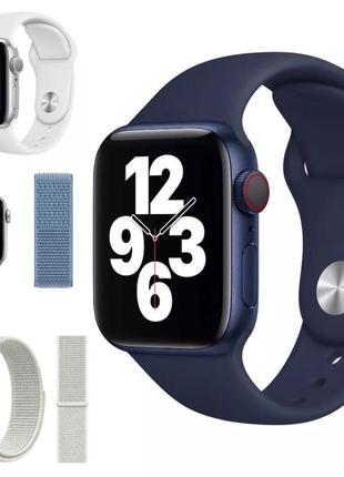 Силіконовий ремішок синій білий бордовий на apple watch 38/40/41 se