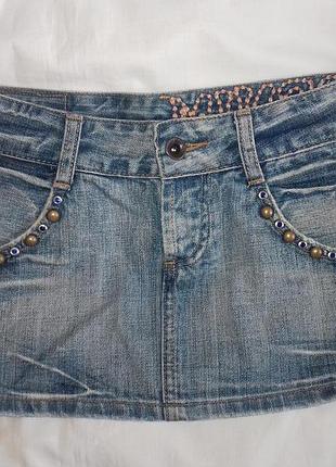 Фірмова джинсова міні-спідниця lee cooper купер найменший розмір на худишку