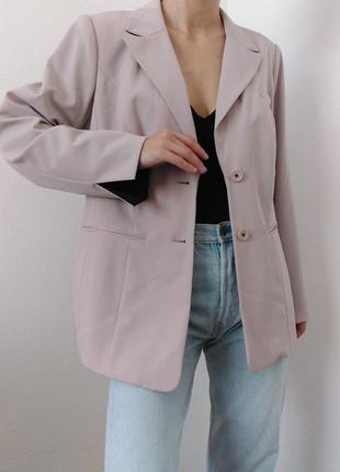 Пудровий піджак жакет пудра emilia lay блейзер пудровий піджак розовий оверсайз вінтажний шерстяний піджак з розрізами3 фото