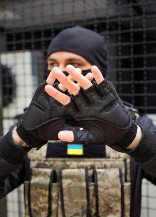 Військові тактичні перчатки without finger black 80486314 фото
