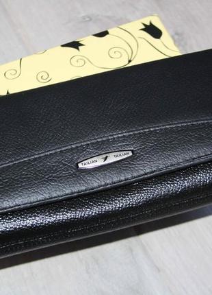 Чорний шкіряний гаманець жіночий / гаманець жіночий6 фото