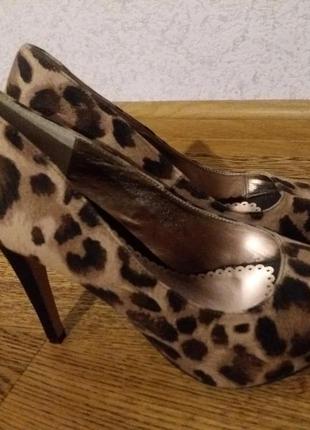 Красивые леопардовые туфли на высоком каблуке