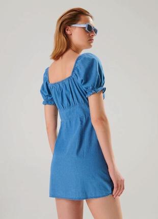 Сукня джинсова плаття коротке синя голуба літній сарафан стильна модна xs s