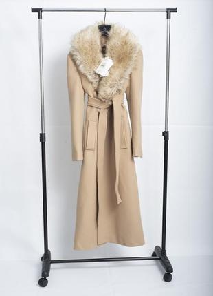 Новое шерстяное пальто zara пальто с поясом пальто халат длинное осеннее пальто зара3 фото