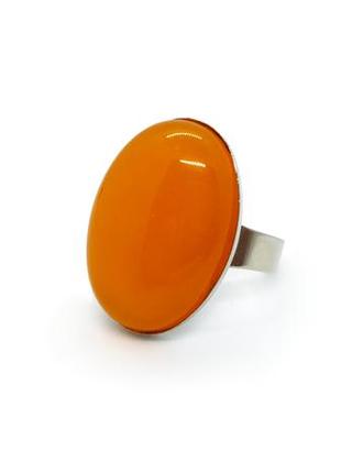 💍🌞 стильное кольцо овал натуральный камень желтый агат1 фото