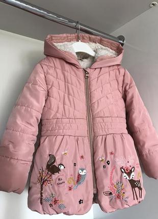Демісезонна тепла куртка подовжена для дівчинки на 2-3 роки