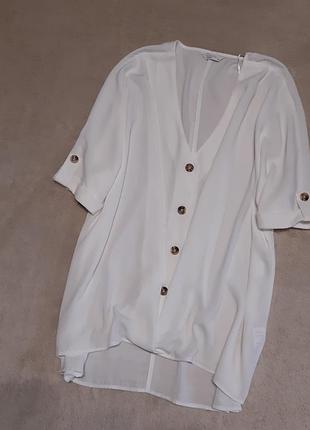 Біла вільна блузка короткий рукав papaya розмір 16/18
