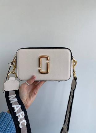 Сумка marc jacobs logo light beige3 фото