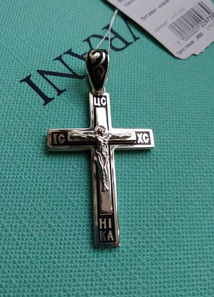 Срібний хрестик, крупний срібний хрестик 6 грам з емаллю