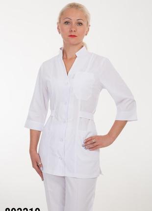 Костюм медичний, білий, батист/бавовна, р.42-60; жіночий спецодяг, 892210