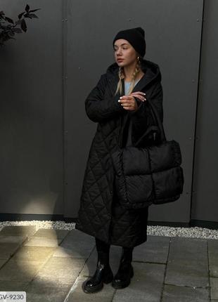 Женское стеганное пальто размеры 42-522 фото