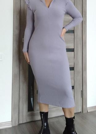 Повсякденна трикотажна якісна сукня міді від італійськоі🇮🇹🇮🇹🇮🇹🇮🇹zara zara5 фото