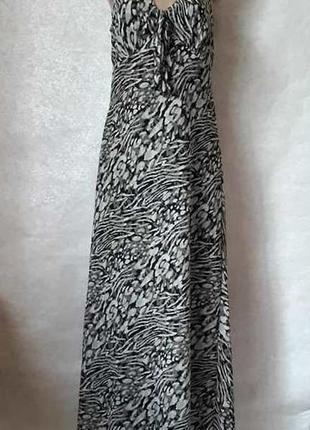 Новое легкое летнее шифоновое лаконичное платье в пол в абстракцию, л-хл1 фото