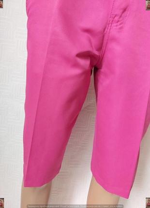 Симпатичні шорти/бриджі бермуди в соковитому рожевому кольорі з кишенями, розмір л-хл5 фото