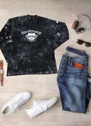 Чоловічий реглан темно - синій з написами