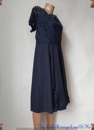 Новое просторное кружевное платье миди на 95 %хлопок в тёмно синем цвете, размер 5хл2 фото