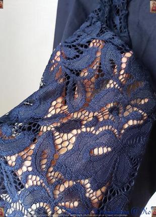 Новое просторное кружевное платье миди на 95 %хлопок в тёмно синем цвете, размер 5хл10 фото