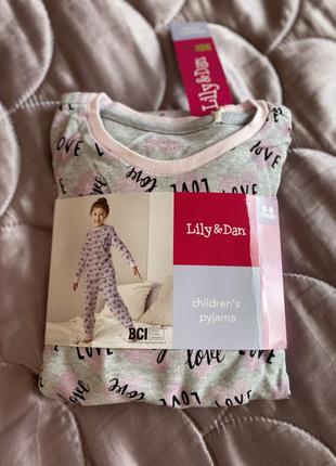 Нова піжама для дівчини lily &dan р 5-6 років1 фото