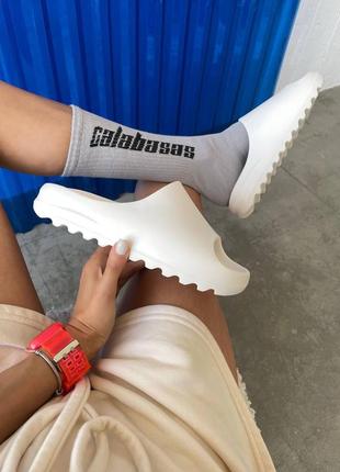 Тапочки adidas yeezy slide white2 фото