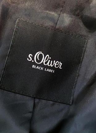 Чоловічий класичний екстравагантний піджак s.oliver black label темно сірого кольору в клітинку розмір 483 фото