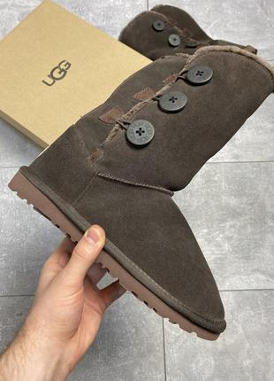 Женские высокие коричневые угги 3 пуговицы ugg maxi
