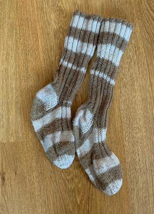 Теплі в'язані шкарпетки1 фото