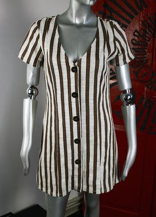 Zara белое короткое платье в полоску (made in morocco)4 фото