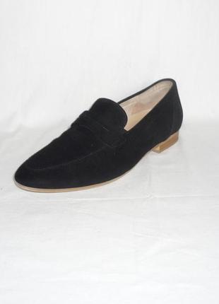 Чорні класичні шкіряні туфлі лофери натуральна замша шкіра gabor comfort замшевые туфли лоферы2 фото