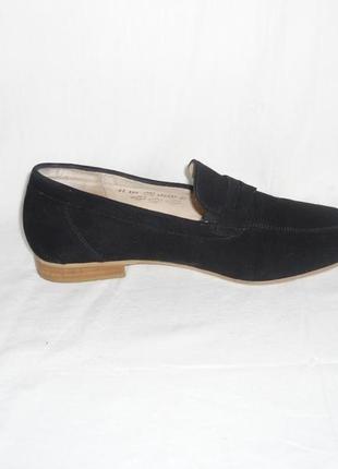 Чорні класичні шкіряні туфлі лофери натуральна замша шкіра gabor comfort замшевые туфли лоферы3 фото