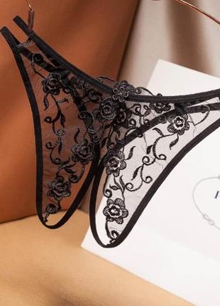 Труси жіночі з діркою чорні - розмір універсальний