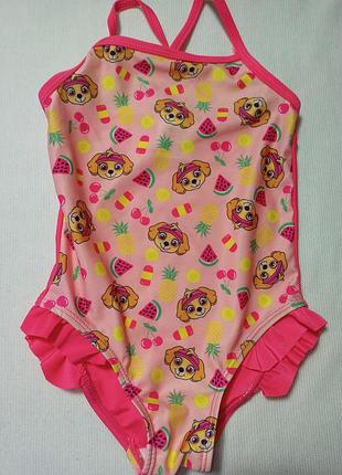Стильний купальник , щенячий патруль. рожевий купальник
