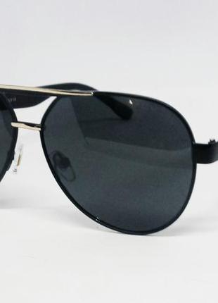 Porsche design стильні брендові чоловічі сонцезахисні окуляри чорні краплі з золотом поляризированные