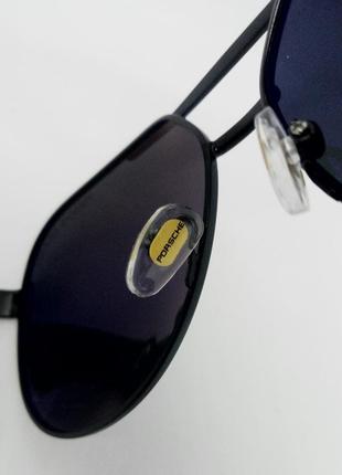 Porsche design стильні брендові чоловічі сонцезахисні окуляри чорні краплі з золотом поляризированные8 фото