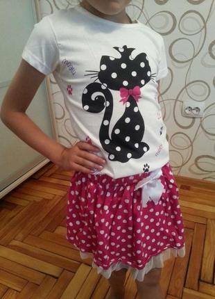Суперстильный летний комплект, костюм для девочки 2-6 лет(отличное качество)(нарядный).2 фото