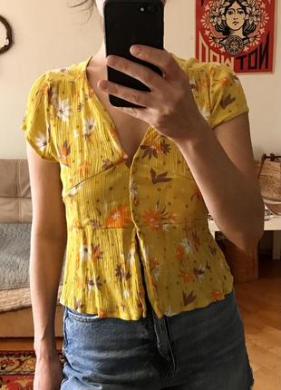 Блуза з квітковим принтом в вінтажному стилі4 фото
