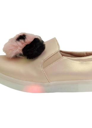 Туфли мокасины кроссовки туфлі весняні для девочки дівчини фонарики 89110  р.25-304 фото