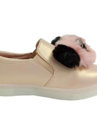 Туфли мокасины кроссовки туфлі весняні для девочки дівчини фонарики 89110  р.25-305 фото