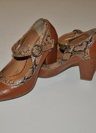 Туфли со вставками под змеиную кожу