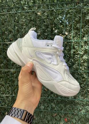 Жіночі кросівки nike m2k tekno triple white 🤍