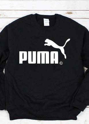 Женский свитшот puma пума чёрный жіночій зимовий світшот на флісі5 фото