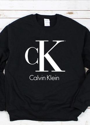 Жіночій зимовий світшот на флісі calvin klein кельвін кляйн чорний женский зимний свитшот на флисе4 фото