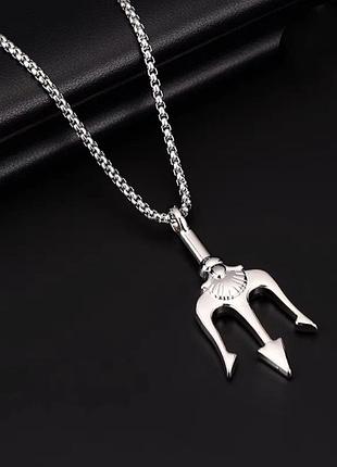 Подвеска кулон трезубец тризуб цепь цепочка2 фото