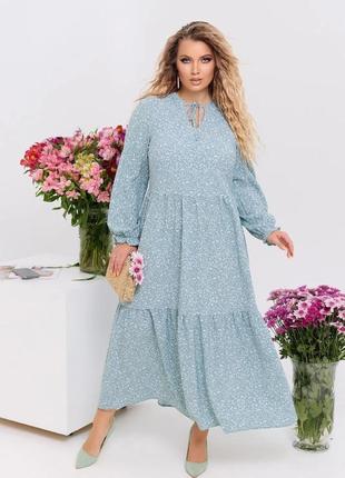 Платье разлетайка ярусное 50-56 р-р